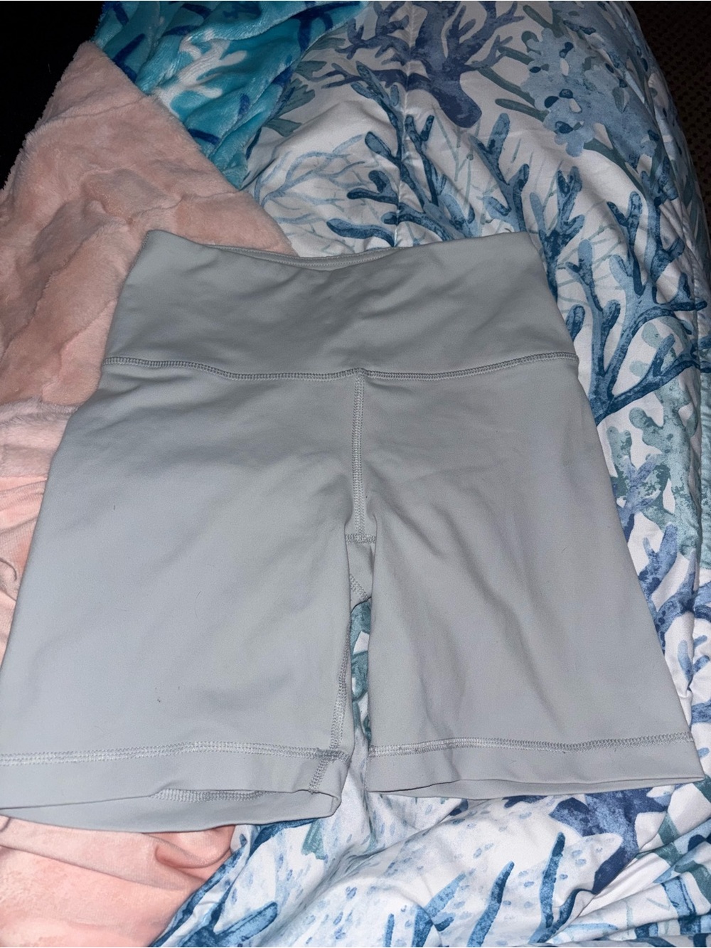 90 Degree By Reflex Light Gray High-Rise Bike Shorts